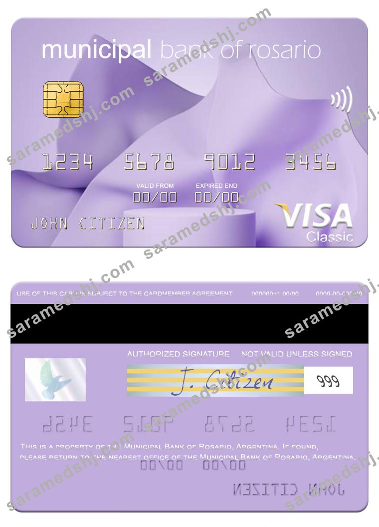 Argentina Municipal Bank of Rosario visa card